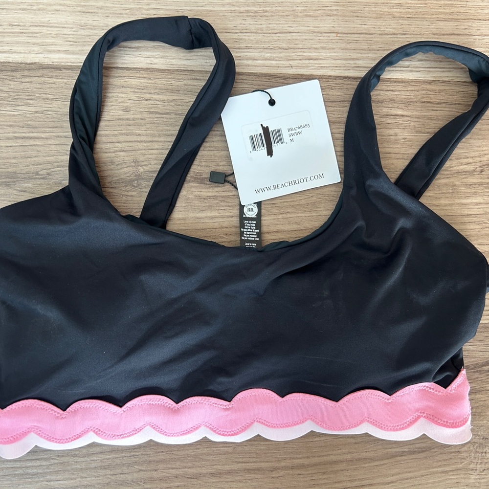 Beach Riot Marin Bikini Top Sweet Berry Wave, M, NWT - Picture 3 of 8